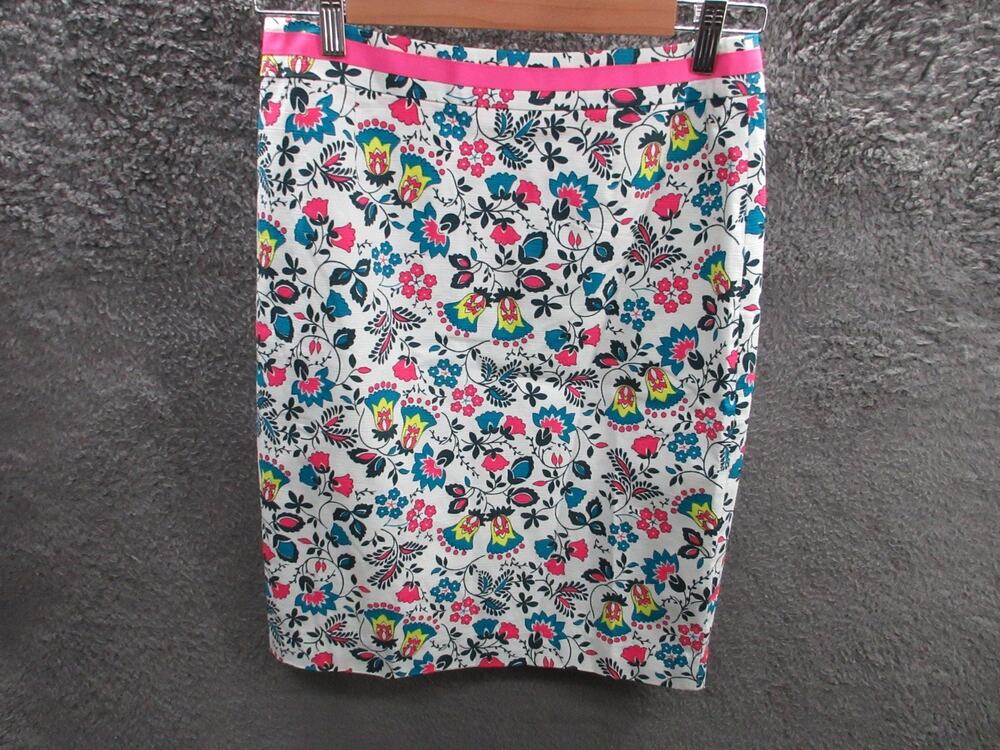 NWT Boden Ivory Exotic Garden Floral Print Modern Pencil Skirt Size 6P